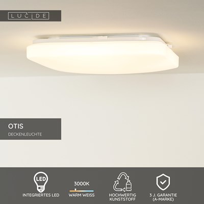Lucide OTIS - Deckenleuchte - LED - 1x32W 3000K - Opal